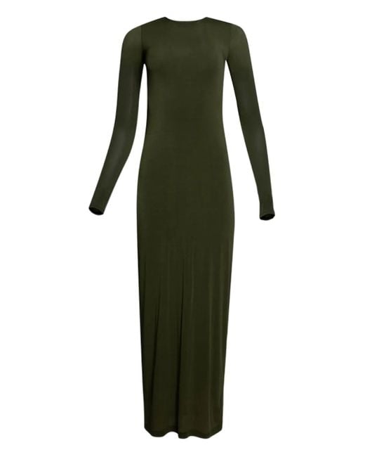 Wardrobe NYC Green Langärmeliges Kleid mit Sheer-Effekt