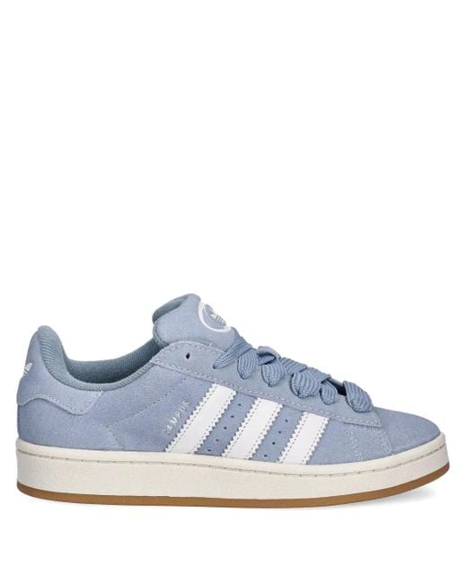 Adidas Blue Suede 3-Stripe Sneakers