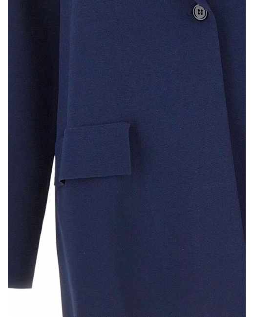 Kangra Blue Milano-Stitch Single-Breasted Blazer