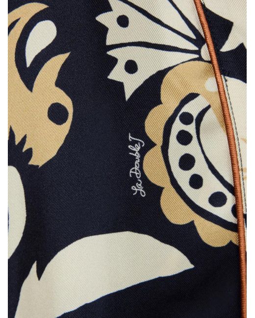 LaDoubleJ White Floral-Print Wrap-Style Midi Dress