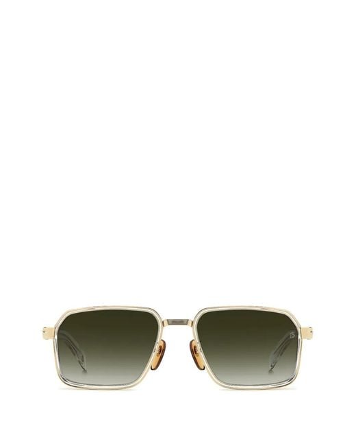 David Beckham Green Geometric-Frame Sunglasses