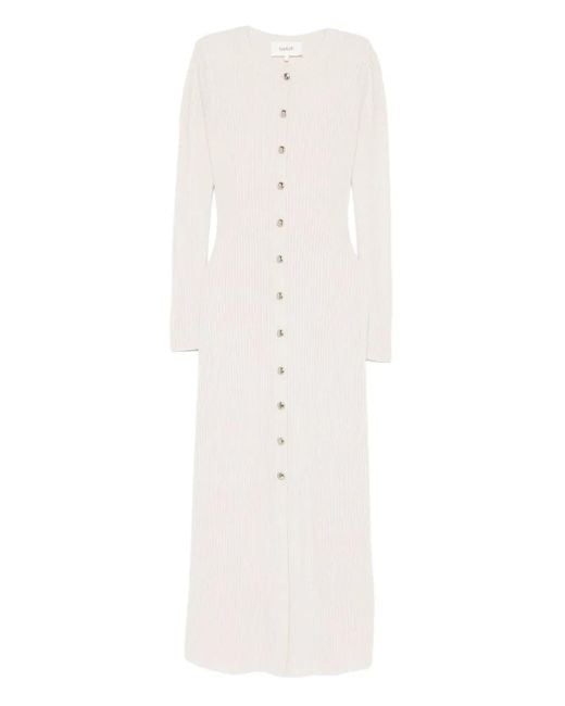 Ba&sh Anisa Geribbelde Maxi-Jurk in het White