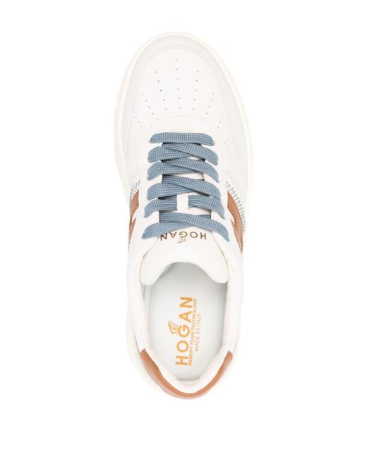 Hogan White H630 Leather Sneakers