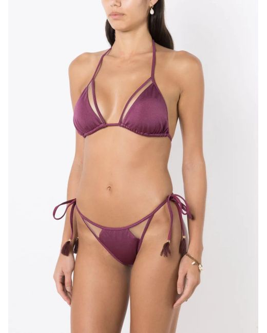 Brigitte Bardot Purple Cut-Out Triangle-Cup Bikini