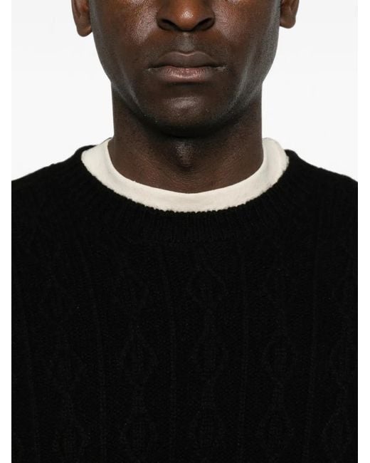 The Row Black Nanni Cable-Knit Crew-Neck Sweater for men