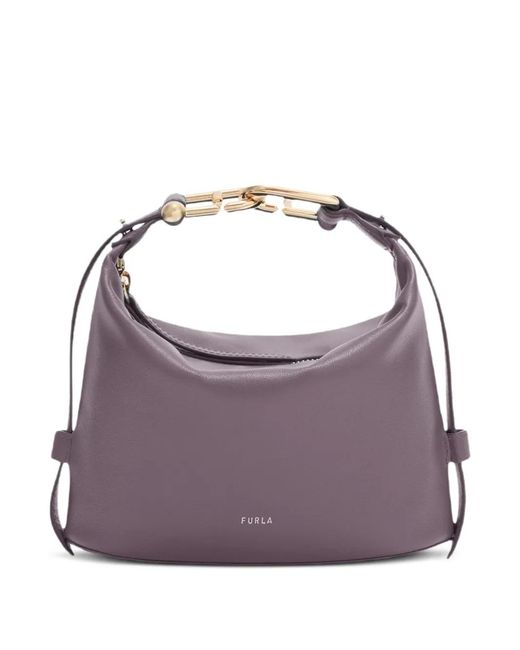 Furla Purple Mini Nuvola Leather Tote Bag