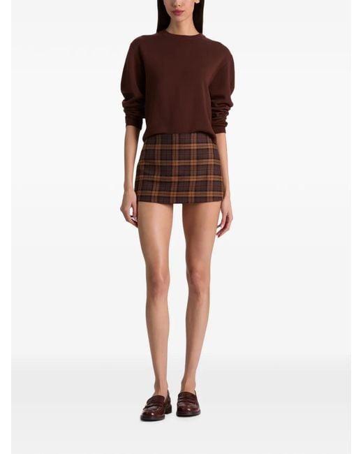 Alice + Olivia Brown Mace Checked Skort