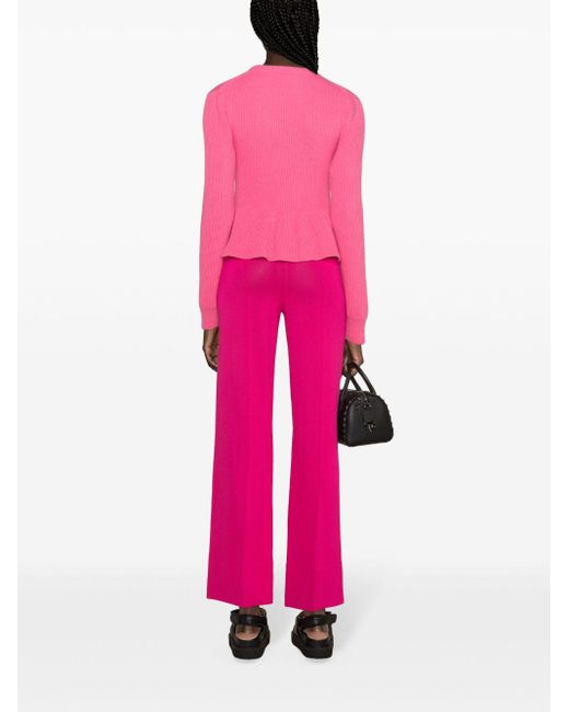 Ermanno Scervino Pink Seam-detail Drawstring Trousers