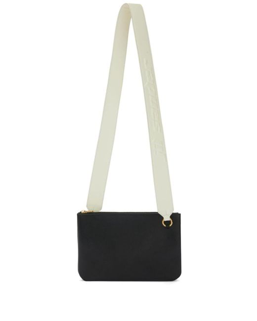 Jil Sander Link Lg Logostrap Leather Crossbody Bag in White Lyst