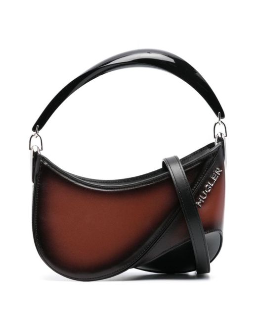 Mugler Spiral Curve 01 Ombré Shoulder Bag in het Brown