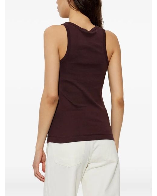 By Malene Birger Purple Mani Ribbed-Knit Tank Top