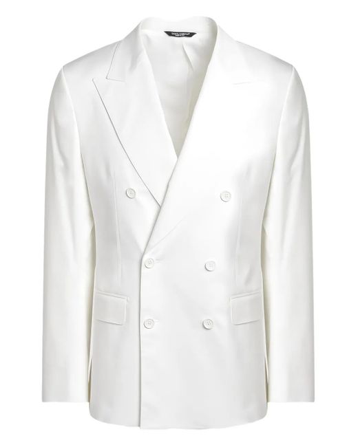 Dolce & Gabbana White Double-Breasted Blazer for men