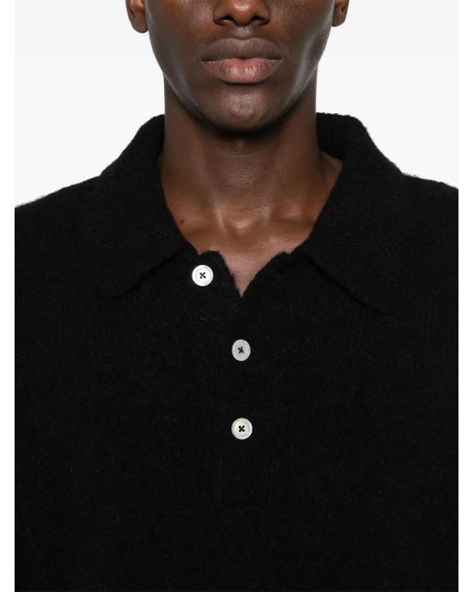 Norse Projects Black Rasmus Polo Shirt for men