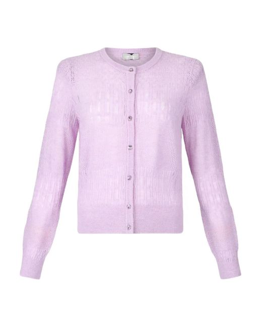Liu Jo Pink Lace-Stitch Cardigan