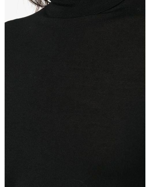 Allude Black High-Neck Virgin Wool Jumper