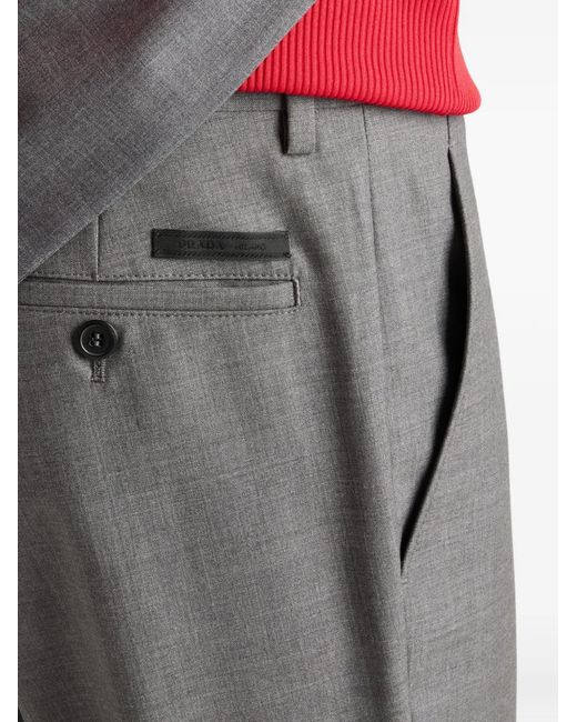 Prada Gray Tailored Trousers for men