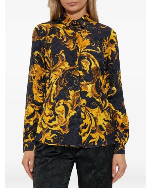 Versace Jeans Couture Yellow Shirt With "Barocco" Pattern
