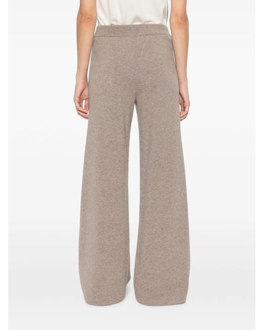 Bompard Natural Cashmere Wide-Leg Palazzo Pants