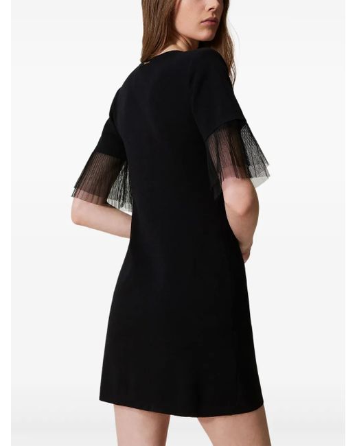 Twinset Black Tulle Trim Dress