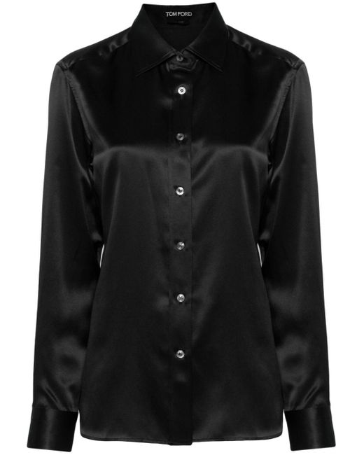 Tom Ford Zijden Overhemd in het Black