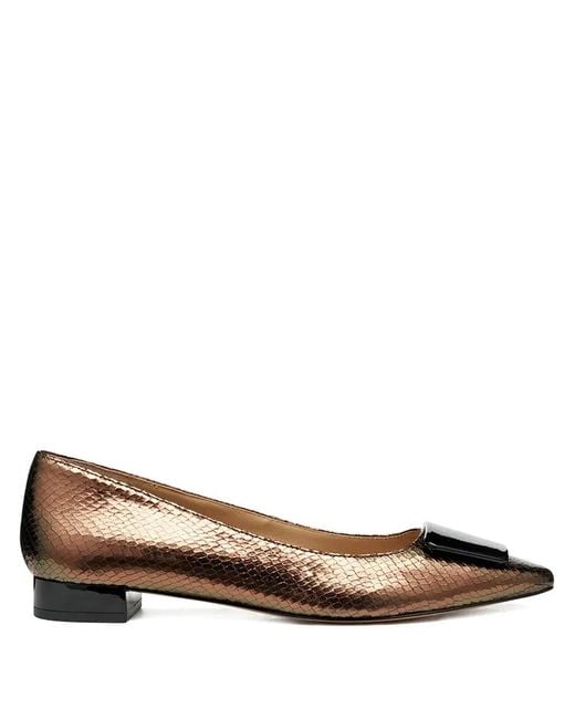 Geox Brown Giselda15 Buckle Ballet Flats