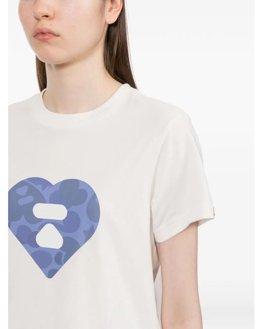 AAPE BY A BATHING AP White Logo-Print Crew Neck T-Shirt