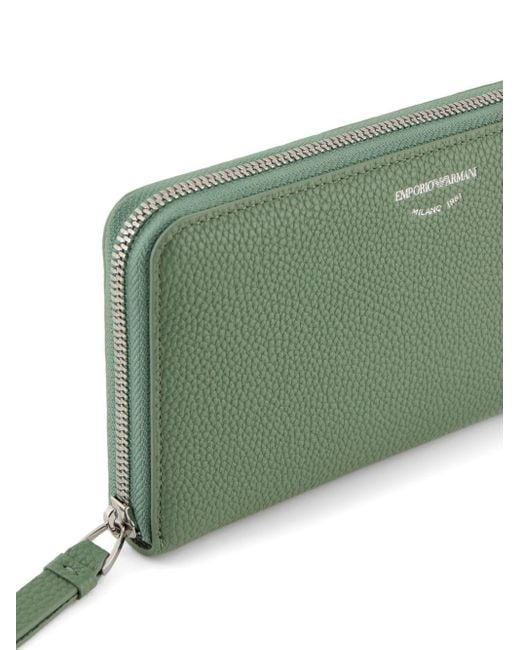 Emporio Armani Green Myea Faux-leather Wallet