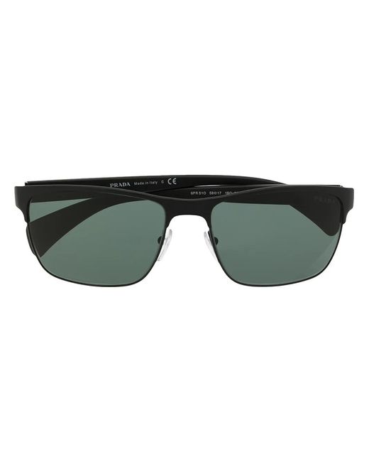 Prada Black Rectangular-Frame Sunglasses for men