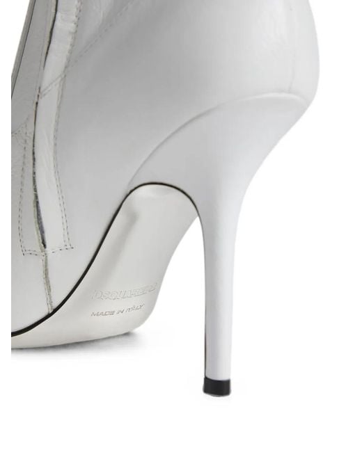DSquared² White Gothic Ankle Boots