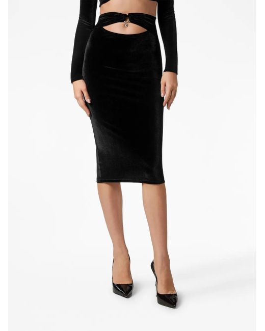 Philipp Plein Black Midi Skirt