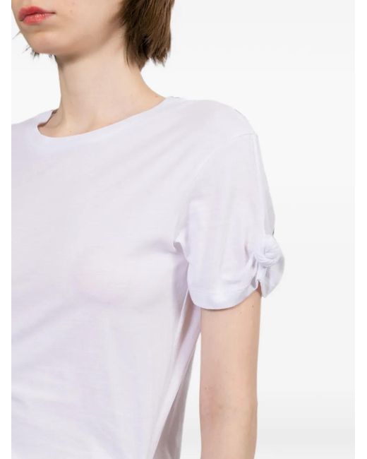 Helmut Lang White T-Shirt À Détail Noué