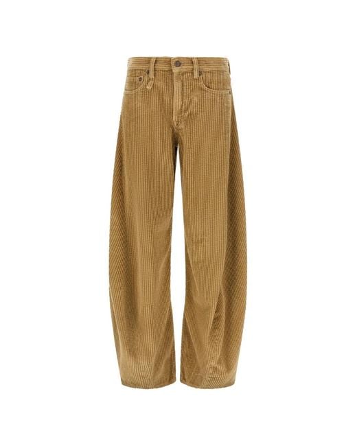 R13 Natural Janine Corduroy Twisted-Seam Trousers