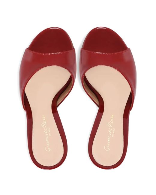 Gianvito Rossi Red Mules Sofia