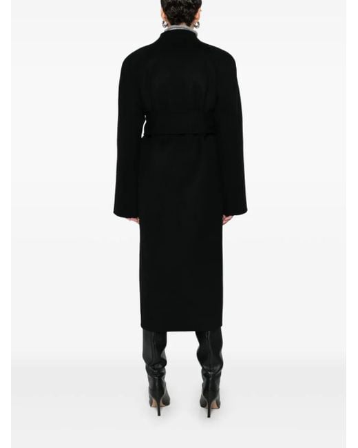 Khaite Black Belted Wool Coat