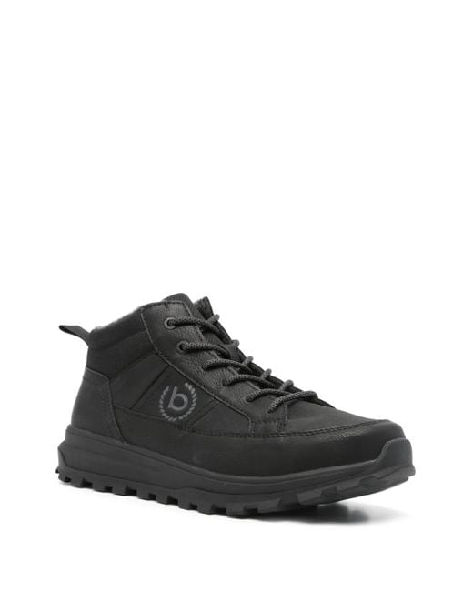 Bugatti Black Logo-Print Ankle Boots for men