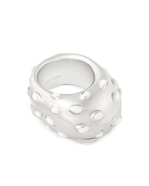 Courreges White Infinity Flecked Ring