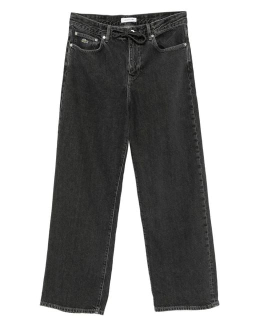 Lacoste Gray Cotton Wide-Fit Jeans