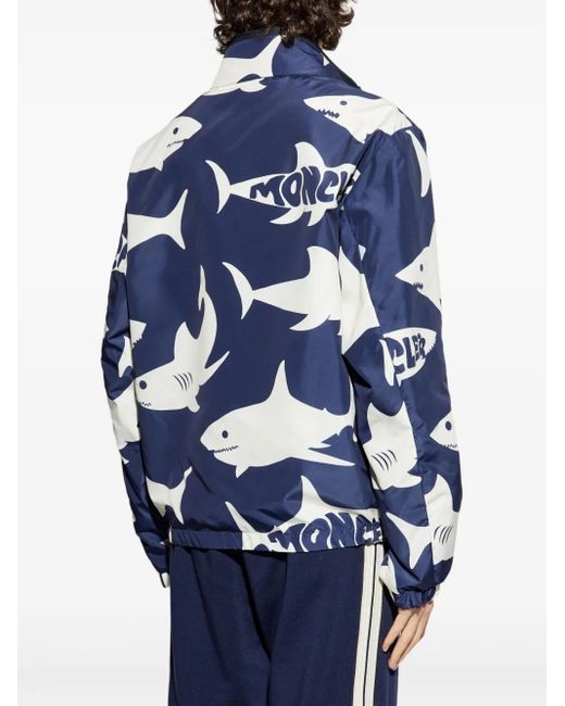 Chaqueta Bómber Con Estampado Shark Moncler de hombre de color Blue
