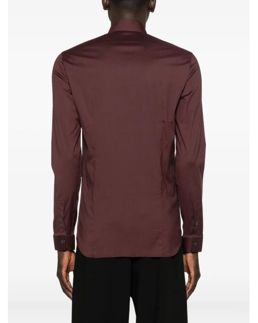 Patrizia Pepe Purple Poplin Slim-Fit Shirt for men