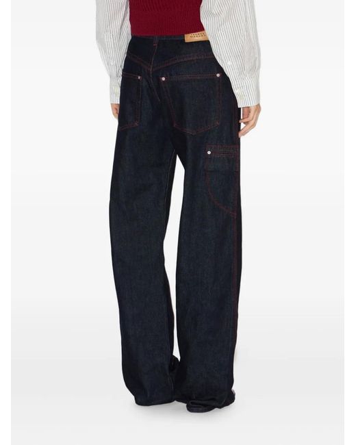 Isabel Marant Blue Stely Zip-Detail Trousers
