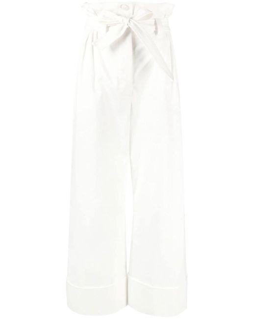 Pantalones con cintura paperbag Max Mara de color White