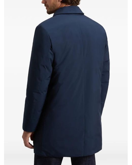 Woolrich Blue Cloud Lamar Single-Breasted Coat for men