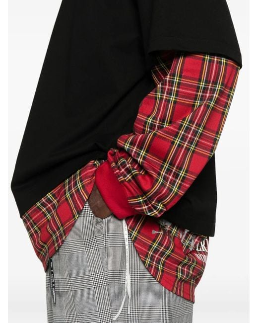 Mastermind Japan Plaid Layered Long-Sleeve T-Shirt for men