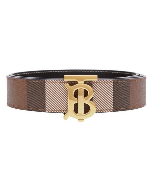 Burberry Brown Reversible Monogram Buckle Check Belt