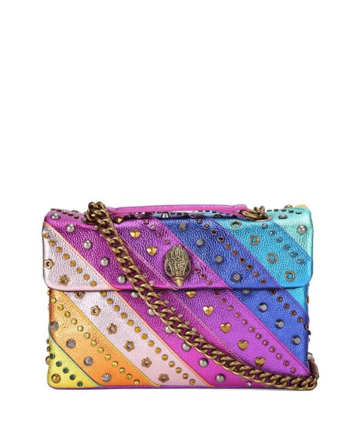 Kurt Geiger Purple Large Kensington Studded Shoulder Bag