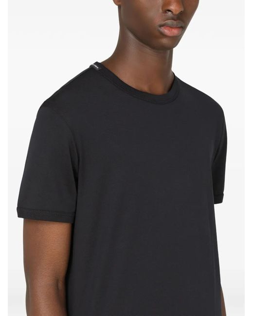 Dolce & Gabbana Black Cotton T-Shirt With Logo for men