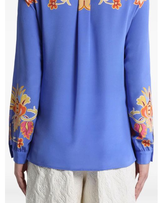 Camicia A Fiori di Etro in Blue