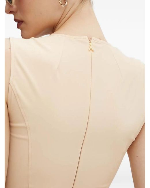 Patrizia Pepe Natural Square-Neck Slit Midi Dress