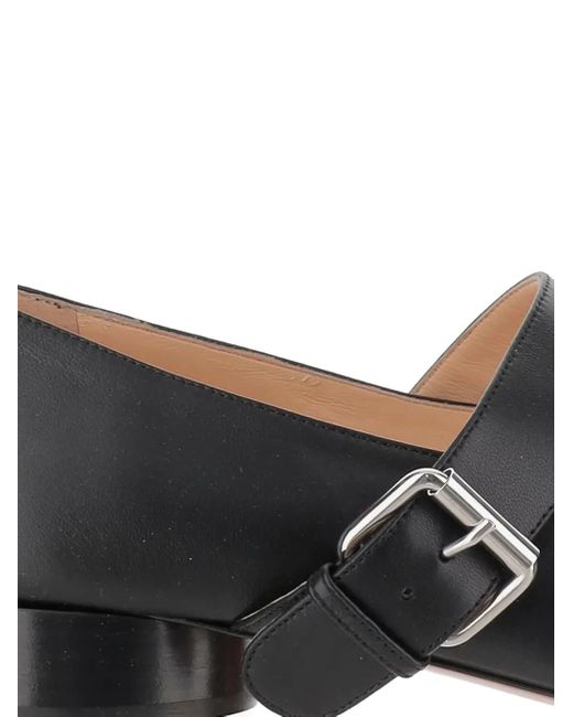Niccolò Pasqualetti Black Flache Pumps Mit Oblique-Riemen