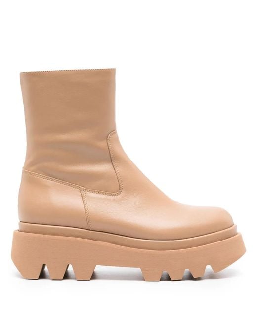 Paloma Barceló Natural Osian Round-Toe Boots